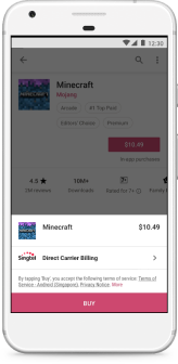 Andriod Device to purchase an app through Direct Carrier Billing 